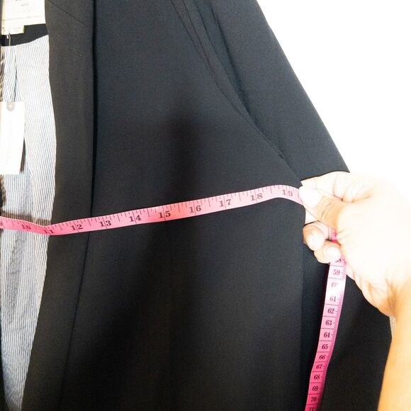 Anthropologie Cartonnier Black Blazer Jacket Draped Open- Front Size Medium NWT - Picture 10 of 13